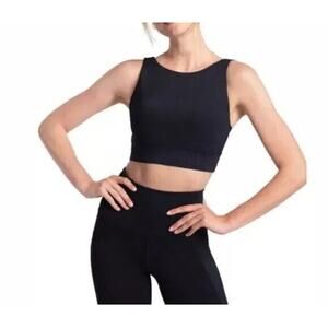 Lole Black Sports Bra. XL with padding. High neck line. NWT.